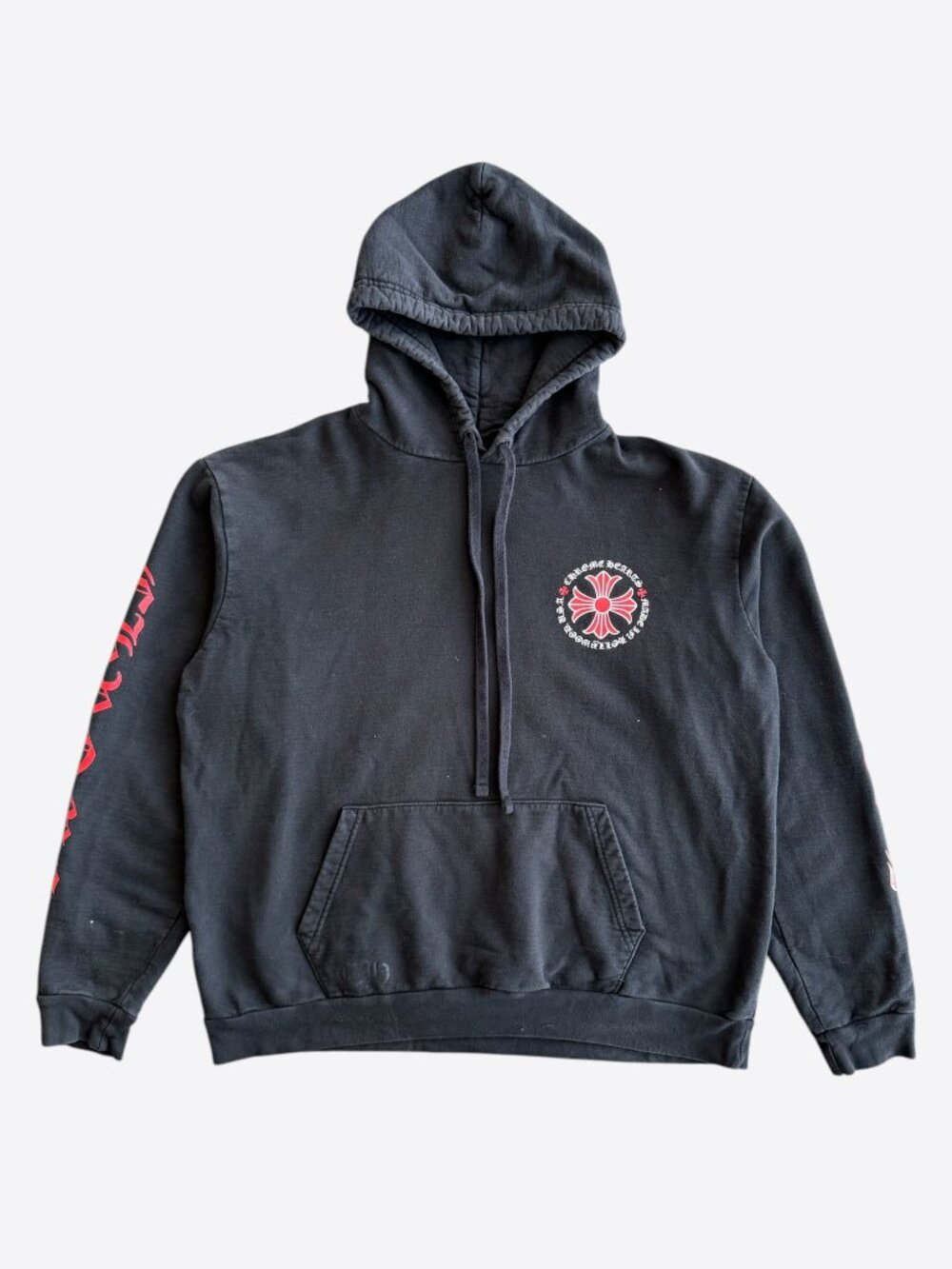 Chrome Hearts Black & Red Cross Logo Hoodie